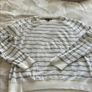 Banana Republic Striped Crewneck Sweater in Blue and Cream